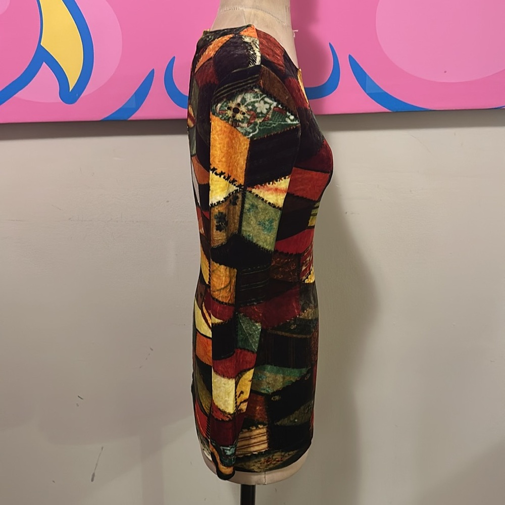 Moschino Cheap And Chic Patchwork Stretch, Velvet… - image 4